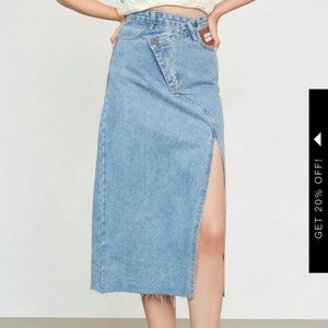 Asymmetrical Denim long skirt